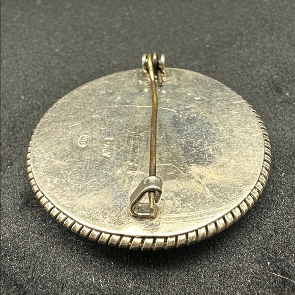 Vintage Italian Micro Floral Mosaic Brooch - Red and Silver - Picture 5 of 8